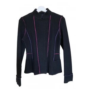 Emporio Armani Black Wool Asymmetrical  Jacket